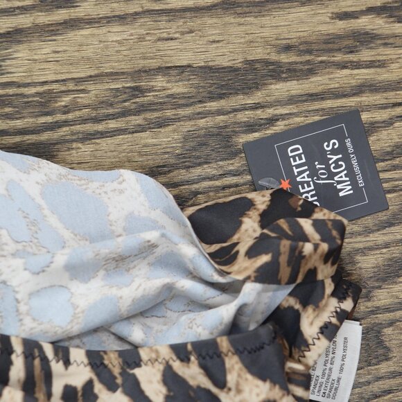 NWT Bar III Animal-Print Cowlneck One-Piece Swimsuit MBBC23230 Animal Brown M - Picture 6 of 7